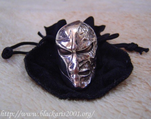 Spawn Silver Half Mask Ring